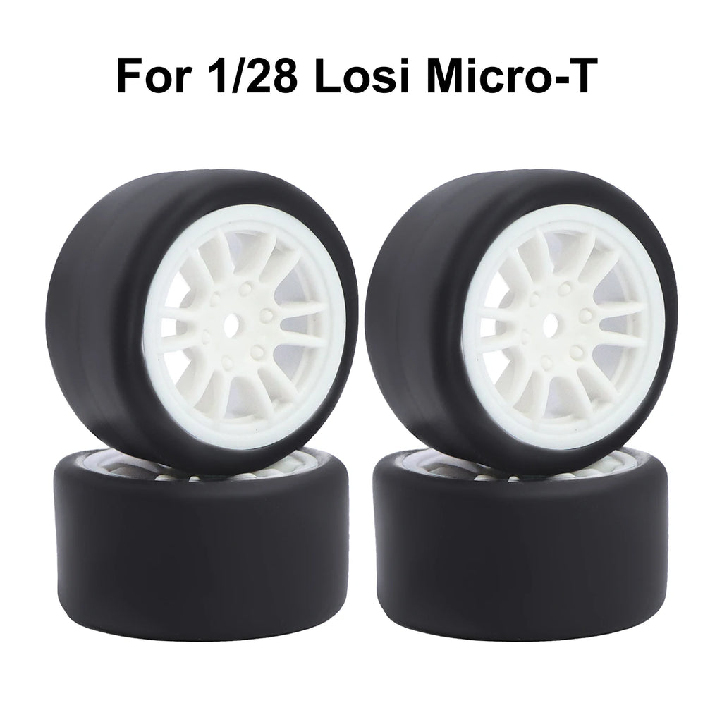 For 1/24 LOSI Micro-B On-Road Drift Racing Wheel Rims Hub with Tires Pre-mounted Pin For 1/28 Losi Micro-T WLtoys 244016