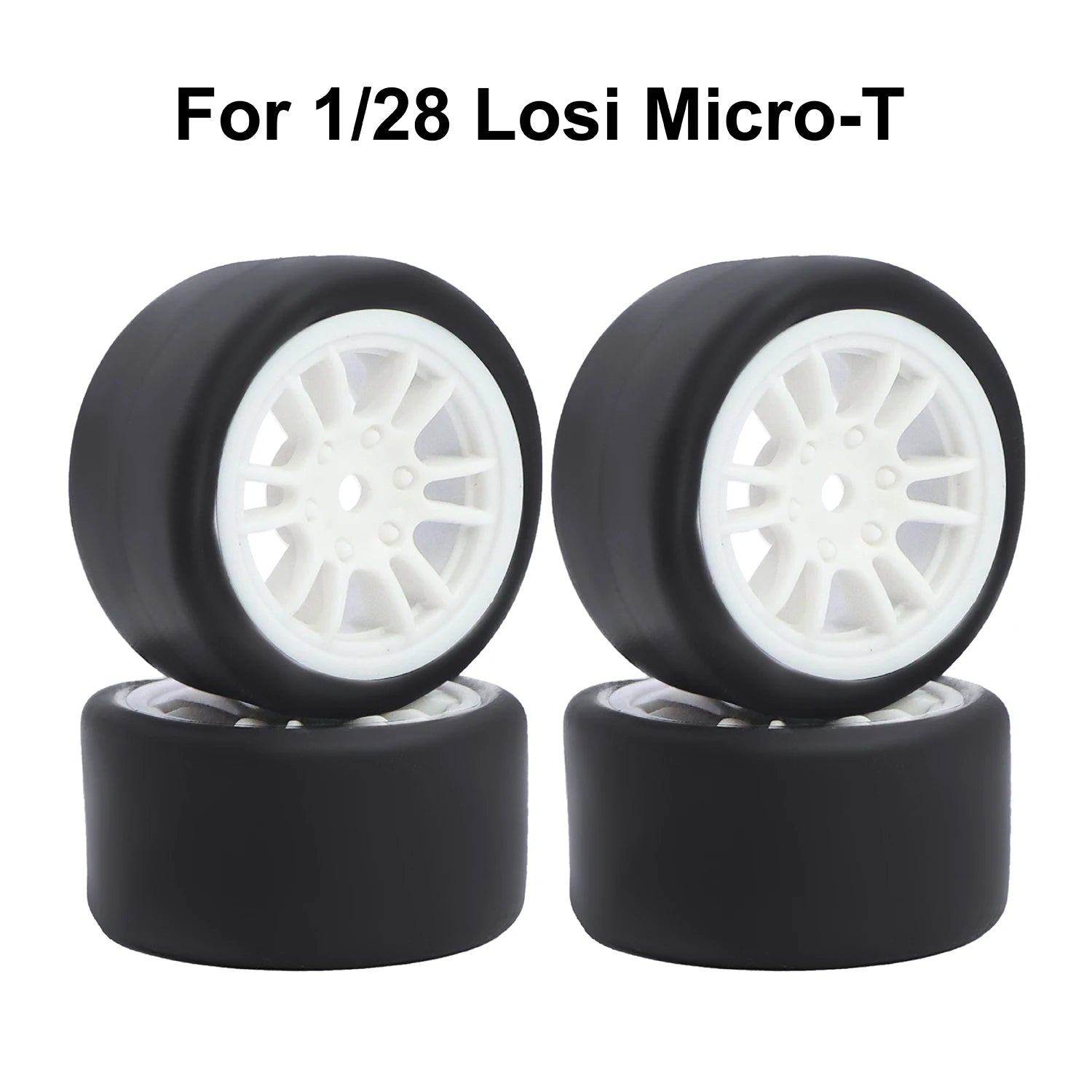For 1/24 LOSI Micro-B On-Road Drift Racing Wheel Rims Hub with Tires Pre-mounted Pin For 1/28 Losi Micro-T WLtoys 244016