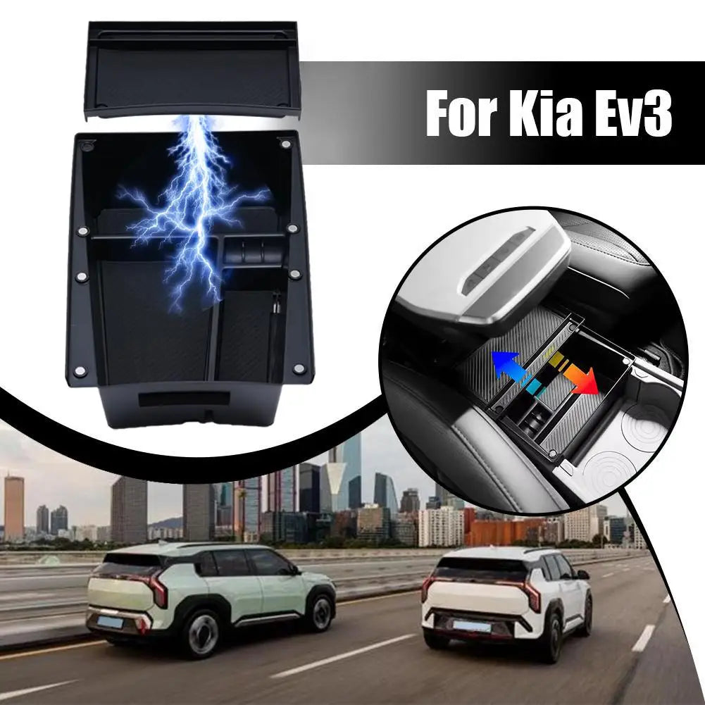 Car Armrest Storage Box For Kia Ev3 Organizer Holder Tray Car Center Console Organizer Tray Car interior Storage Accessories