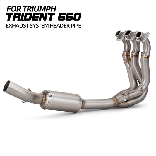 For Triumph TRIDENT 660 Daytona 660 2021-2024 Motorcycle Exhaust System Escape Moto Slip On Front Tube Link Pipe 51MM