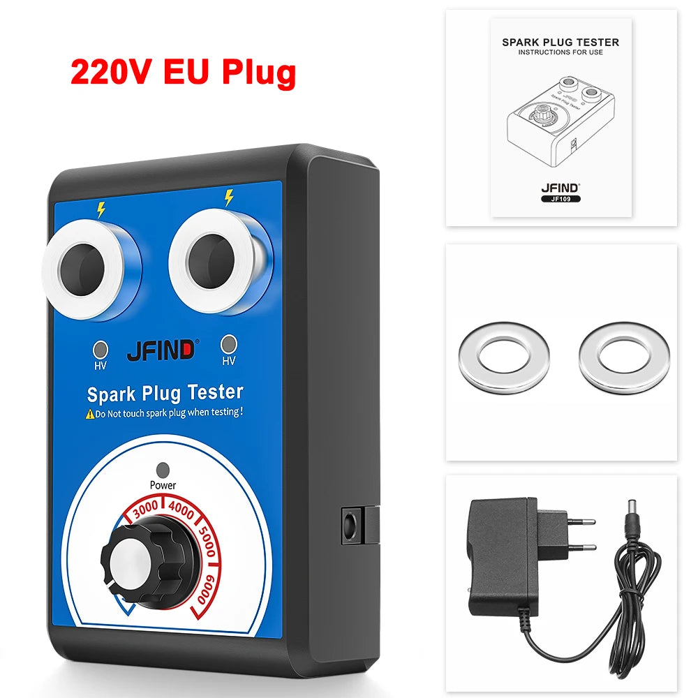 Probador de bujías de doble orificio, herramienta de diagnóstico para coche, comprobador de chispa de 12 V, 0-6000 rpm, detector de encendido de motor automático