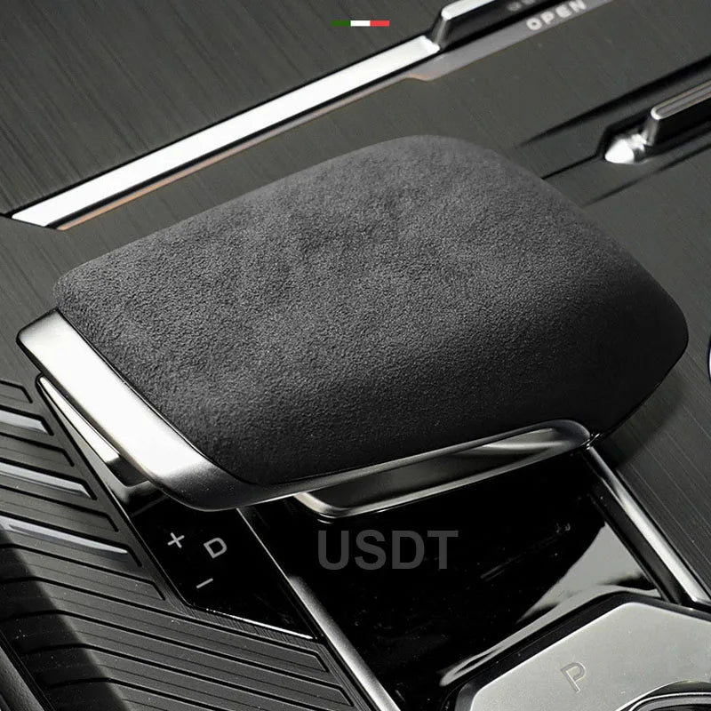 for Changan UNIK UNI-K 2022 2023 Interior Accessories Leather Car Gear Shift Knob Cover Suede Cap Protective Mat