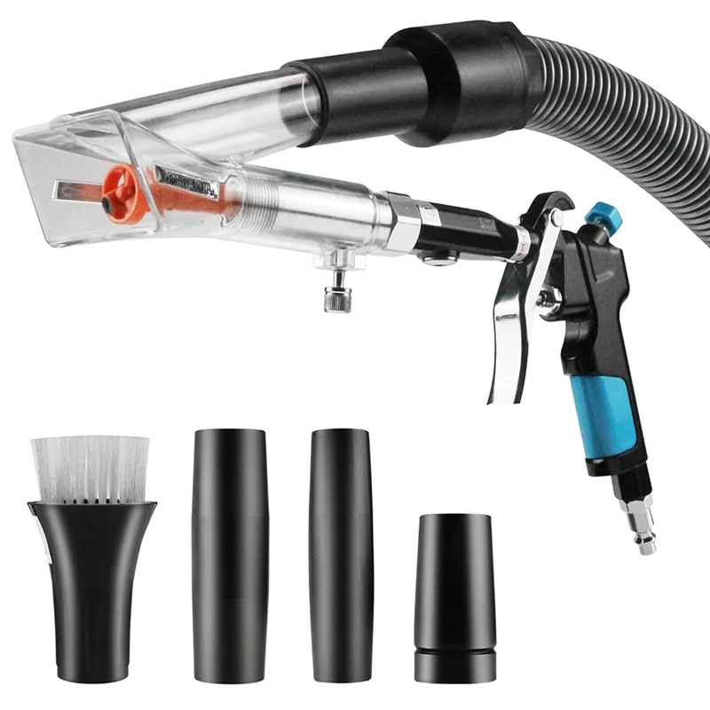 Vacuum& Air Blow Gun 2IN1 Car Interior Cleaning Tool Kit With Adjustable Air Flow Nozzle, Quickly Removes Dirt Blast