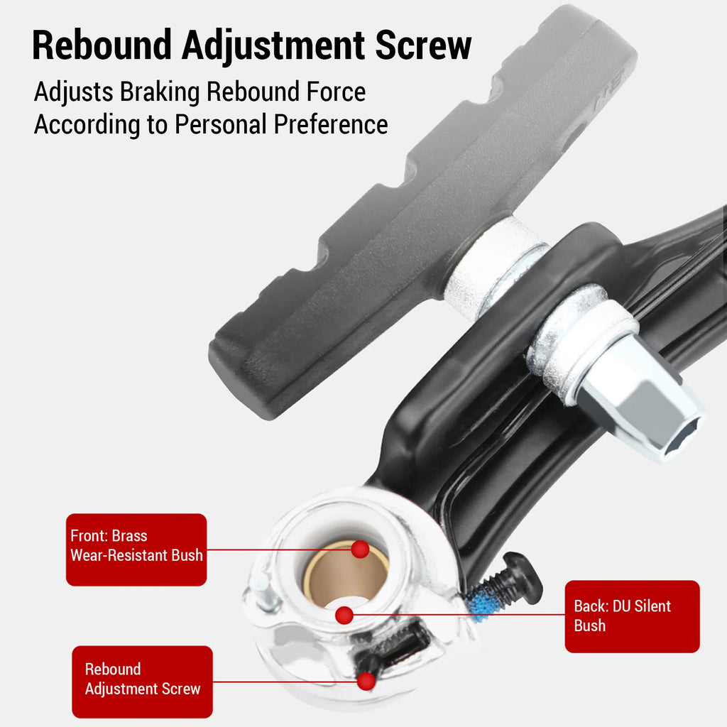 V Brake Set Bike Brakes High Clear V Brakes Mountain Bike Aluminium Alloy Brake Arms Stainless Steel Guides 110mm Length