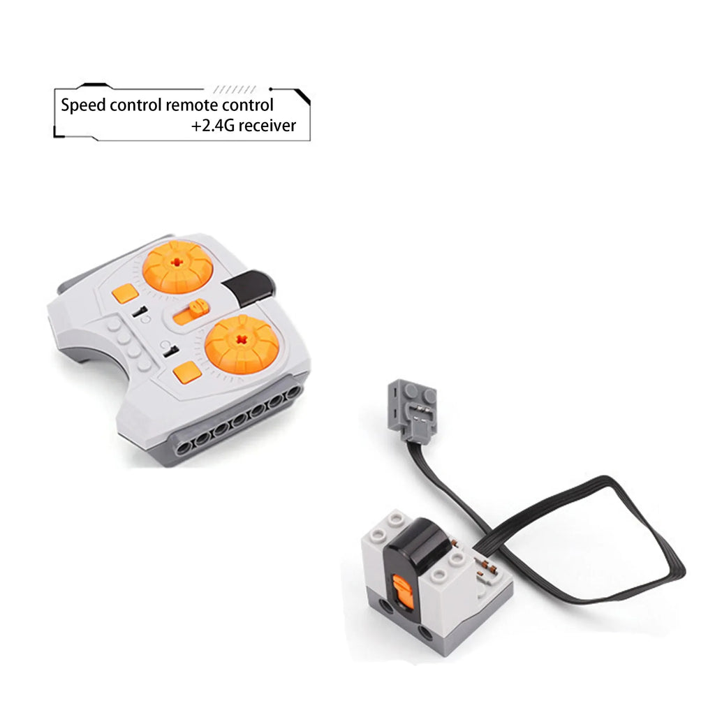 Electric Motor Set the Car Remote Control Battery Box Switch with Led Light Power Function MOC Building Blocks Cars Motor Toys