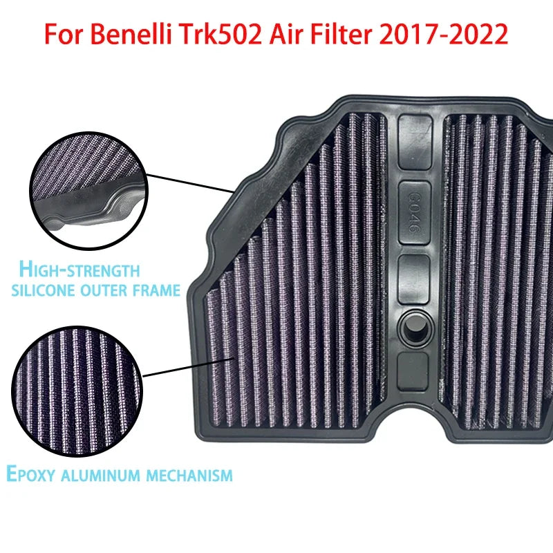 Motorcycle Air Filter For Benelli TRK502 TRK502X TRK 502 2017 2018 2019 2020 2021 2022 Motorcycle Air Filter Flow Engine Element