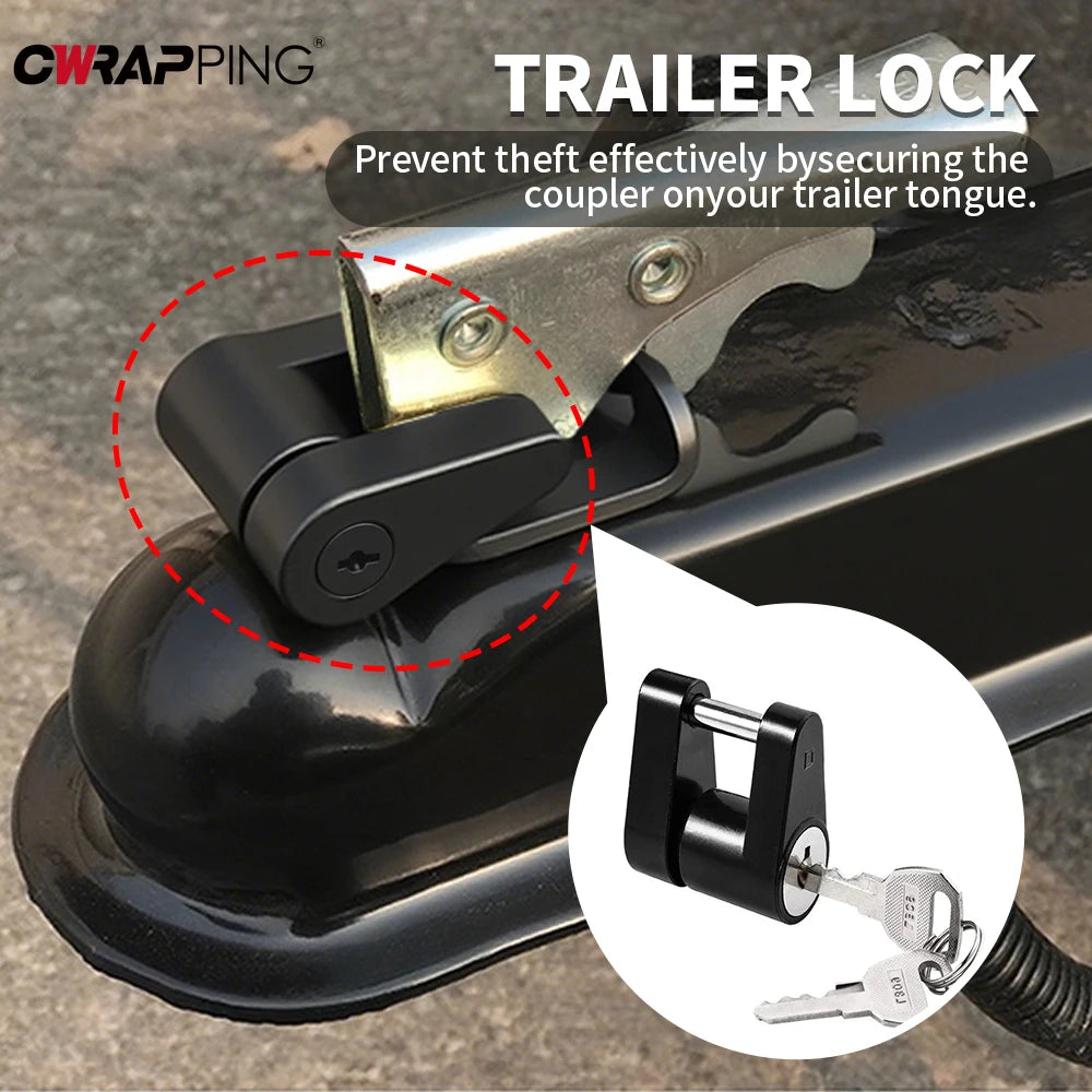 Trailer Hitch Coupler Lock Zinc Alloy Anti-theft RV Truck Car Towing Hauling Security Towing Bar Parts Protector Car Accessories