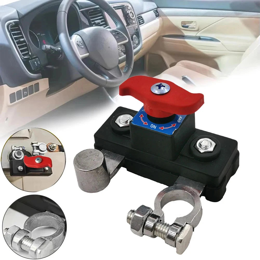 Car Battery Disconnect Switch 12V 24V Manual Power Cut Isolator For Vehicles Trucks Buses RVs Marine Boats Automotive Use
