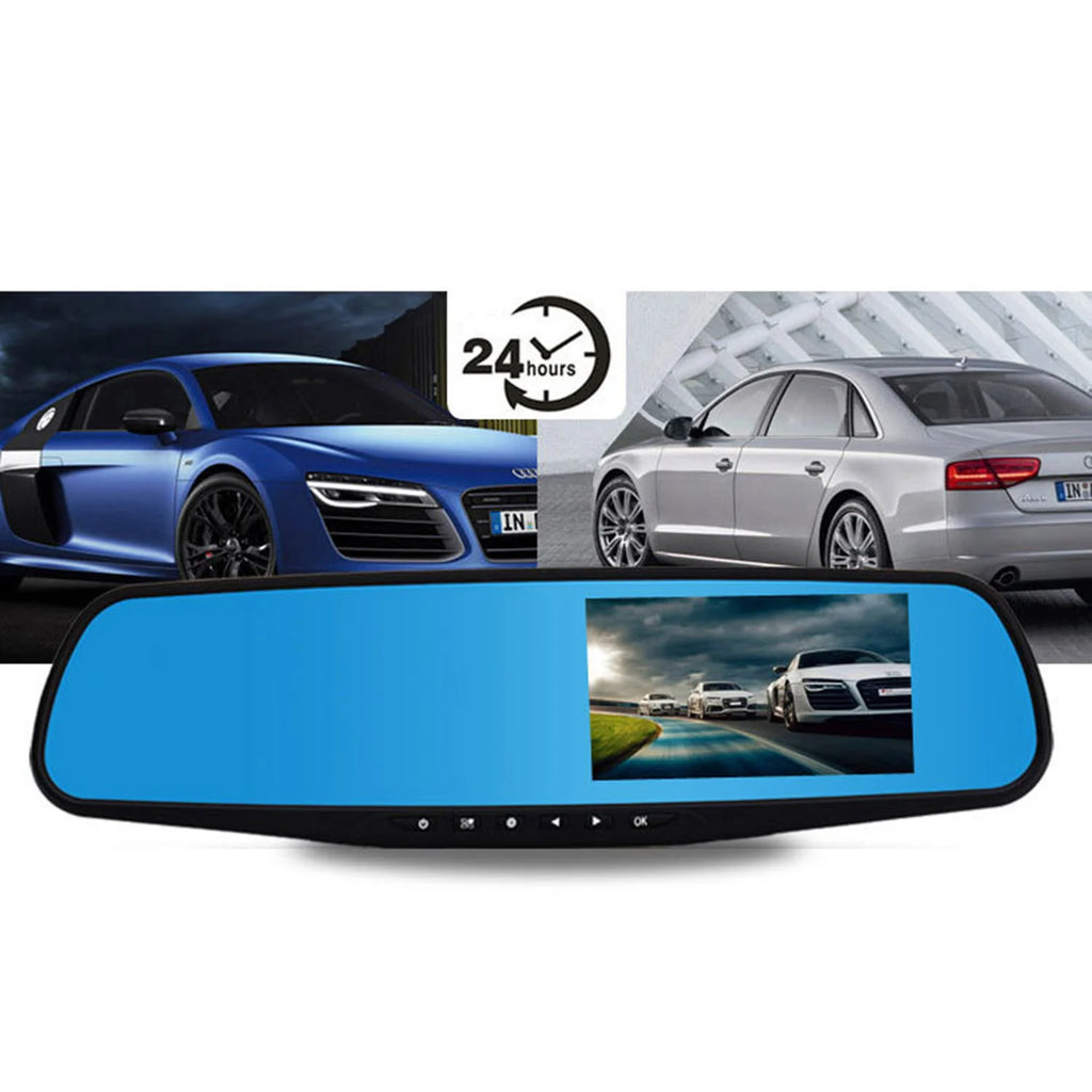 1Set Rearview Mirror Car DVR Dash Cam 4.3" Screen HD 1080P 2 Cameras For 12V Car Rearview Mirror Dual Channel Recorder