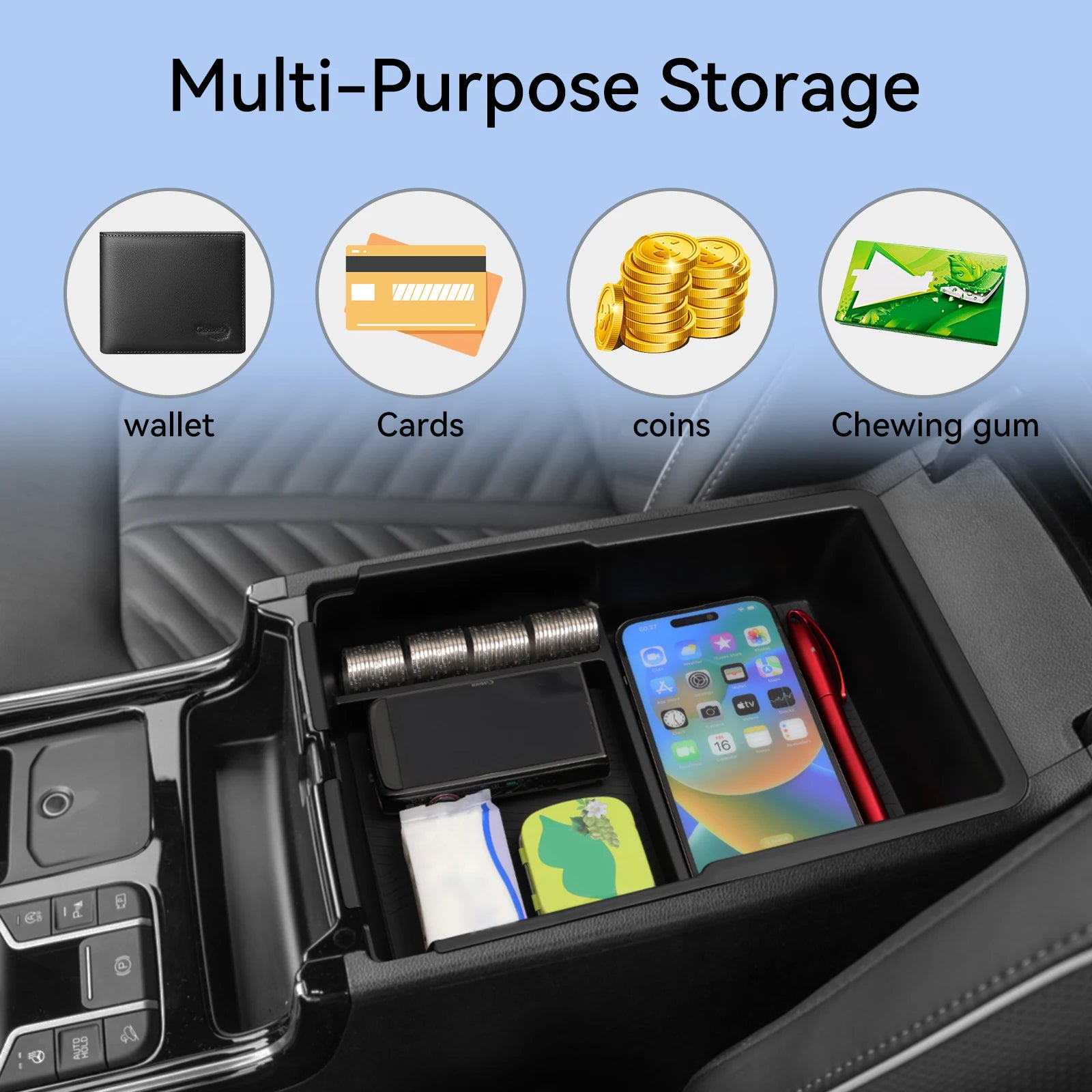 for Kia Sorento 2021-2025 Car Storage Box Interior Accessories Center Console Armrest Storage Organizer Tidying Tray