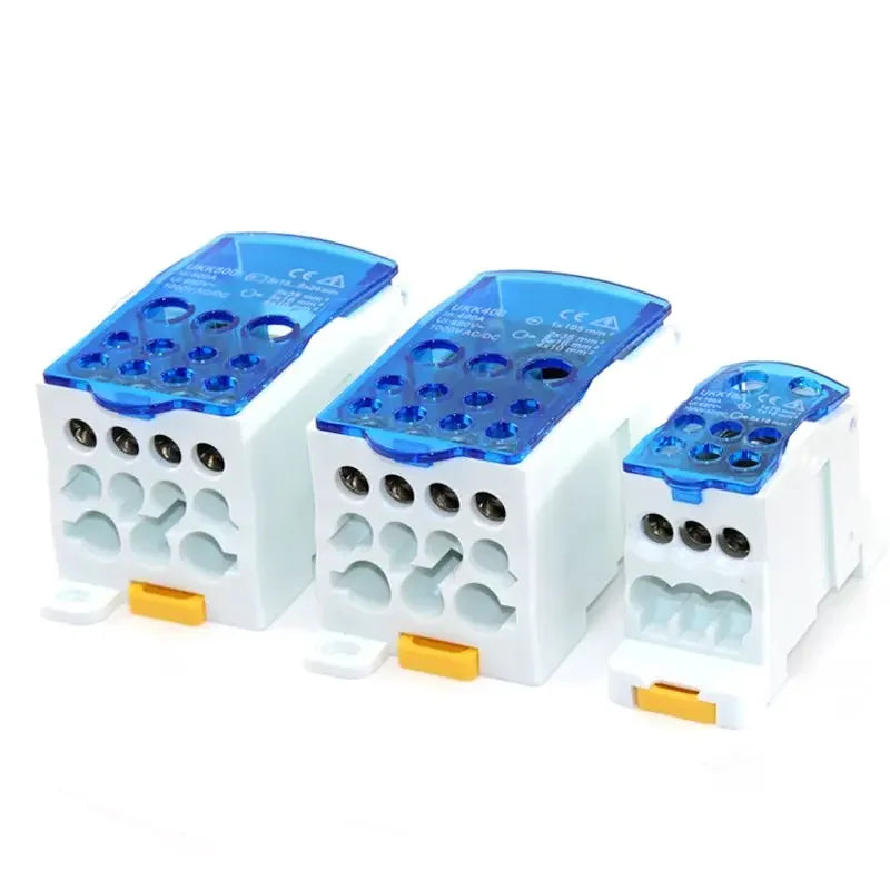 Bloque de terminales de riel DIN dividido eléctrico, caja de conexiones, cable de alimentación, conector eléctrico UKK80A, 125A, 160A, 250A, 400A y 500A