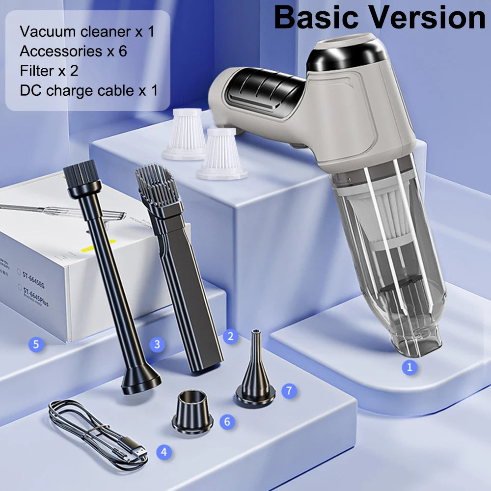 Car Vacuum Cleaner 95000pa Strong Suction Vacuum Cleaner For Car Wireless Handheld Auto Vacuum Cleaning Machine For Car