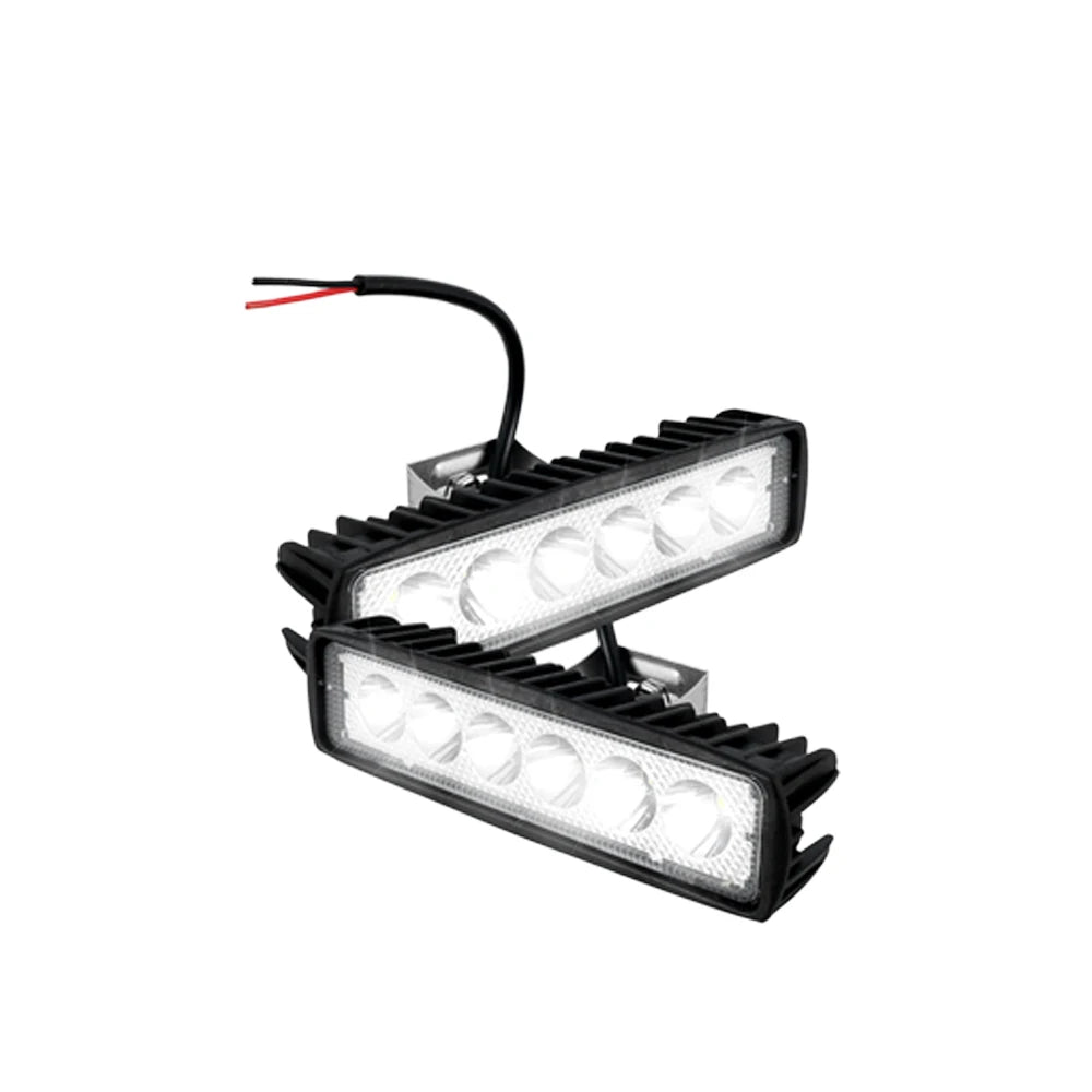 12V Car LED Light Bar 18W 6000K IP67 Waterproof Super Bright Car LED Work Light  Headlights DRL Driving Aluminum Lamp