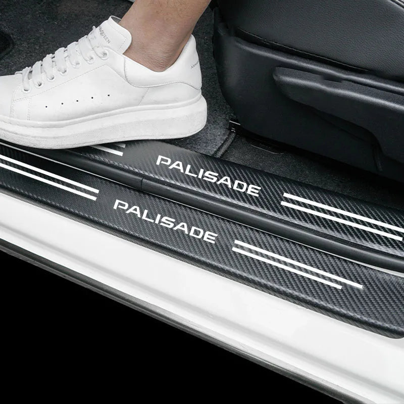 Car Door Sill Stickers Accessories for hyundai palisade creta ix25 tucson stereo santa knoa solaris ix35 i30 Car Accessories