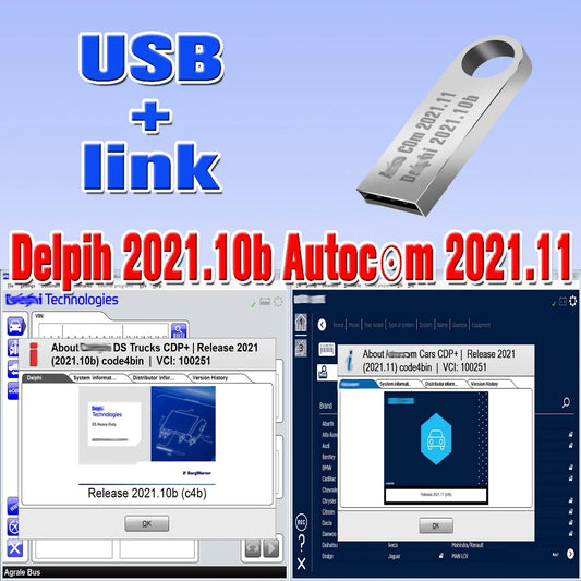Newest Autocom 2021.11 With Keygen Deiphi 2021.10b Install Win7 8 10 For 150 Car Diagnostic Ds Tools CD USB not virtual machine