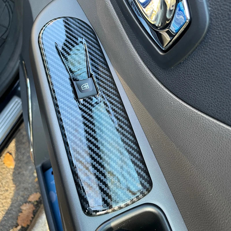 Car Accessories Abs Carbon Fiber For Renault Captur 2013 2014 2015 2016 Sticker Window Switch Cover Control Panel Trim Adornment