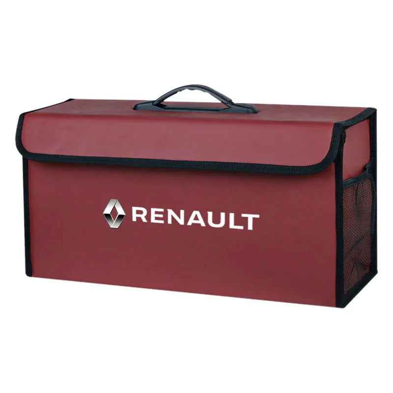 Car Trunk Organizer Box Leather Foldable Storag Bag Tool For Renault RS Megane 2Trafic Kadjar QM6 Clio Koleos Espace Captur ZOE