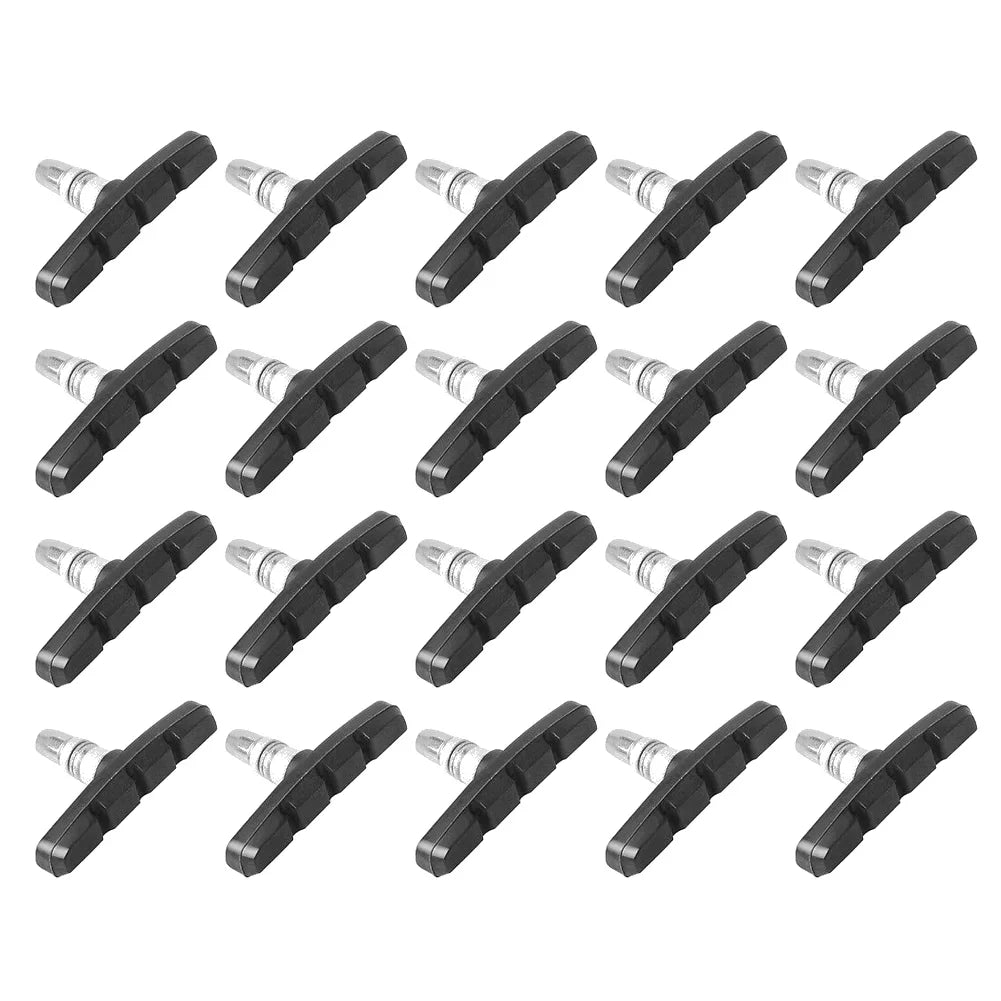 20-1PCS Mountain Road Bike Brake Block Practical Rubber Metal V-brake Shoes Pad Wear Resistant Bicycle Riding Brake Accessories