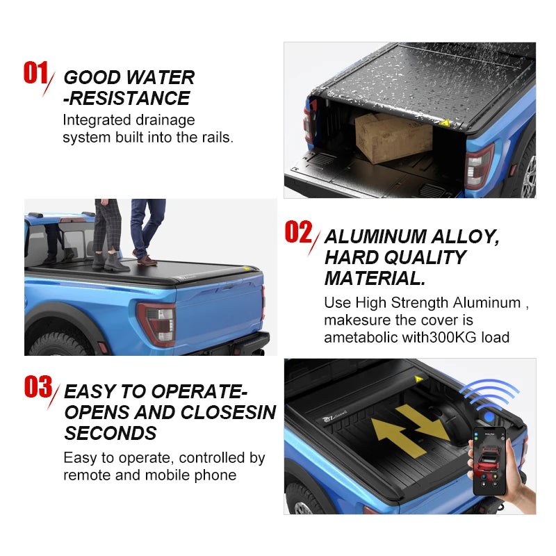 Electric Roller Tonneau Cover for Foton Tunland/G7/G9/YUTU E3/E5/E7 - Retractable Truck Bed Lid | Pickup Accessories
