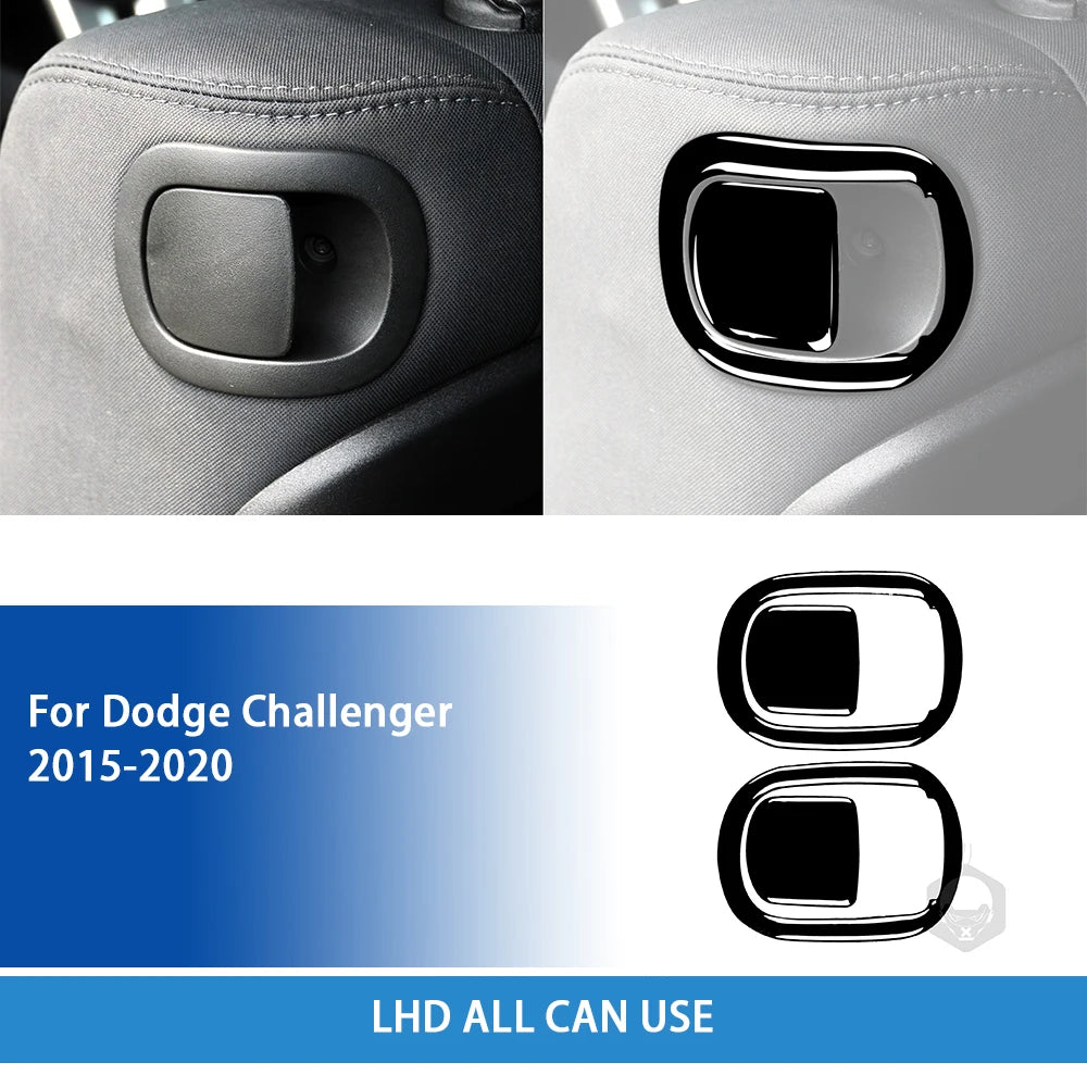 For Dodge Challenger 2015 2016 2017 2018 2019 2020 Accessories Carbon Fiber Car Interior Seat Back Panel Trim Sticker
