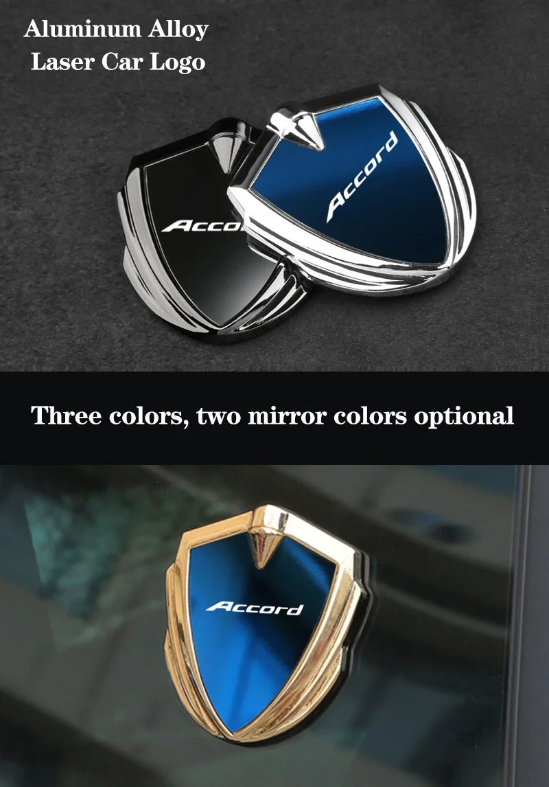 For Accord 8th gen 9th gen 10th gen 7th gen 11th gen 2009 2023 2024 Accessories Car Body Metal Shield 3D Emblem Sticker Badge