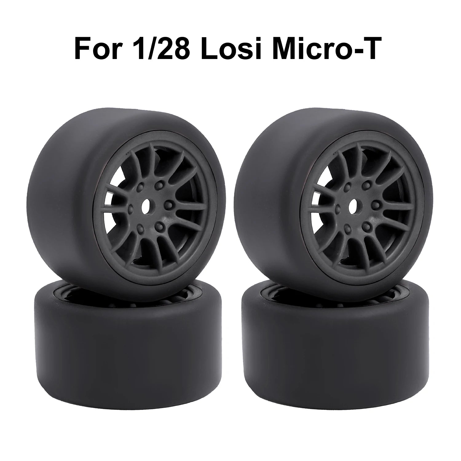 For 1/24 LOSI Micro-B On-Road Drift Racing Wheel Rims Hub with Tires Pre-mounted Pin For 1/28 Losi Micro-T WLtoys 244016