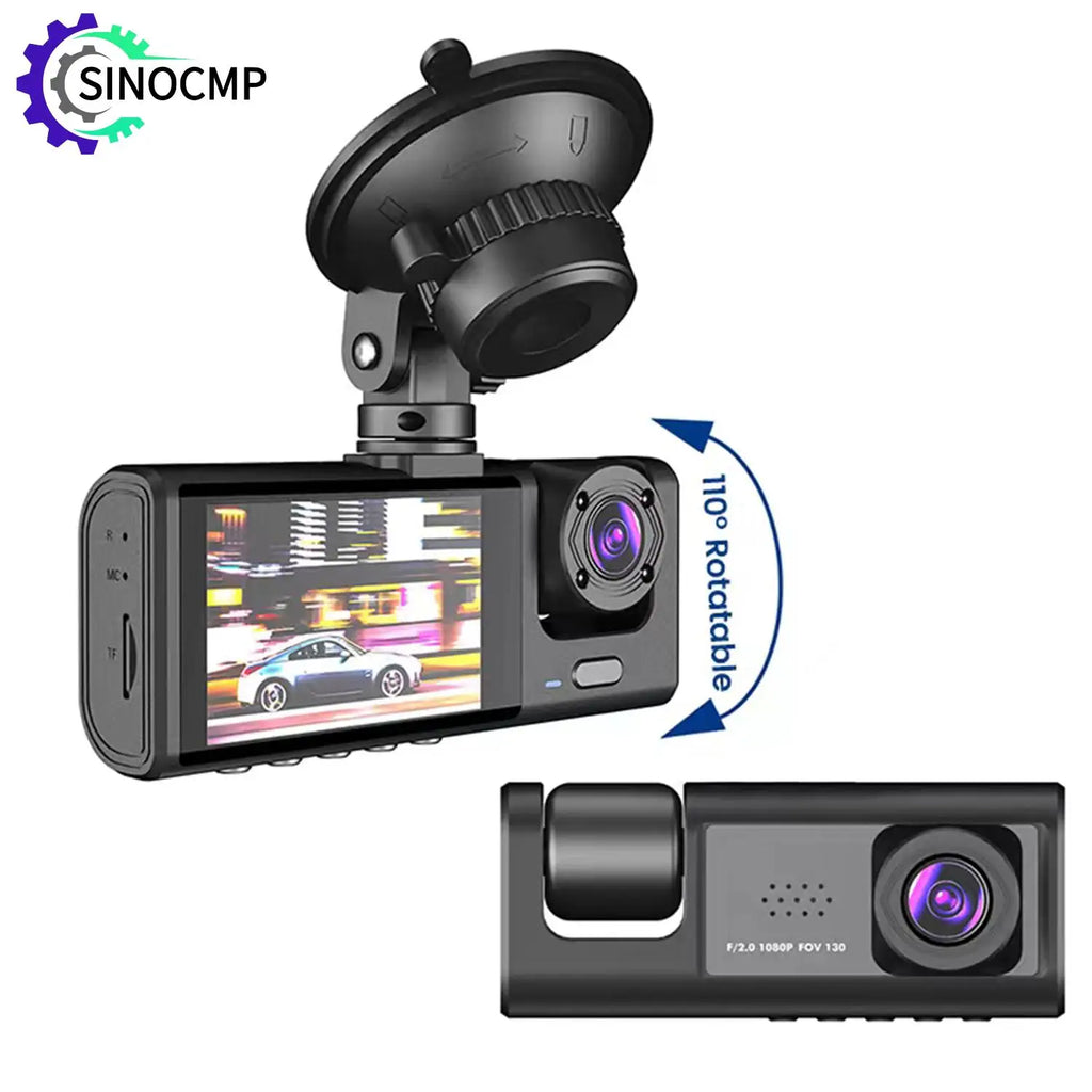 Car DVR S1 2"Screen HD 1080P 3 Cameras+WiFi Dash Cam Front/Rear/In Car for Vehicle Recorder Video Front Optional Rear Camera
