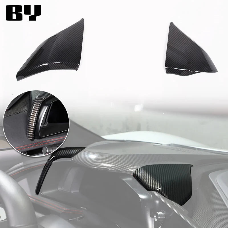 For Chevrolet Corvette C8 2020-2024 Car Accessory ABS Carbon Fiber Car Console Gear Shift Panel Cover door armrest Trim Sticker