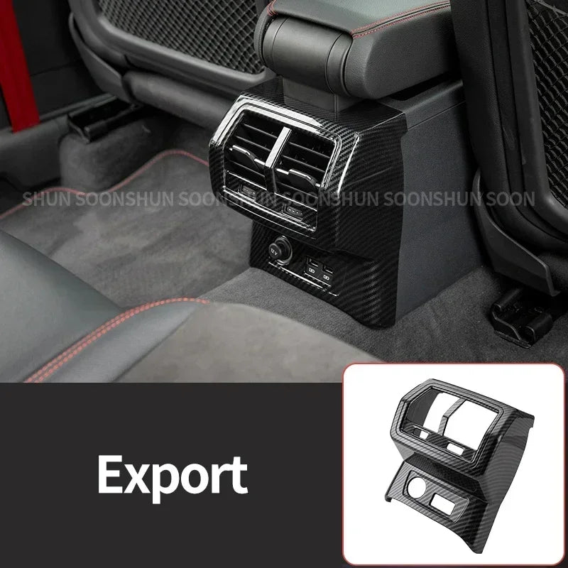 Car Interior for Audi Q3 F3 2019 2020 2021 2022 2023 Carbon Fiber Pattern Center Console Panel Decoration Accessories