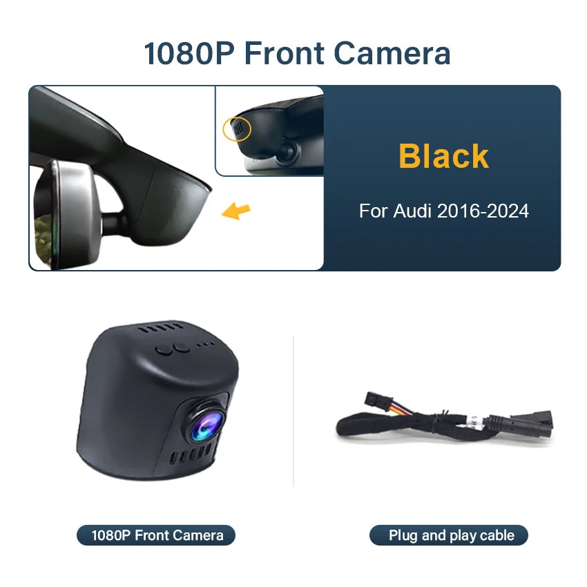 Dash Cam for Audi A1 A3 A4 A5 A6 A7 A8 Q2 Q3 Q5 Q7 Q8 TT RS S 2016 to 2024,4K Dashcam Wifi Dash Camera for Audi,Dvr in the Car