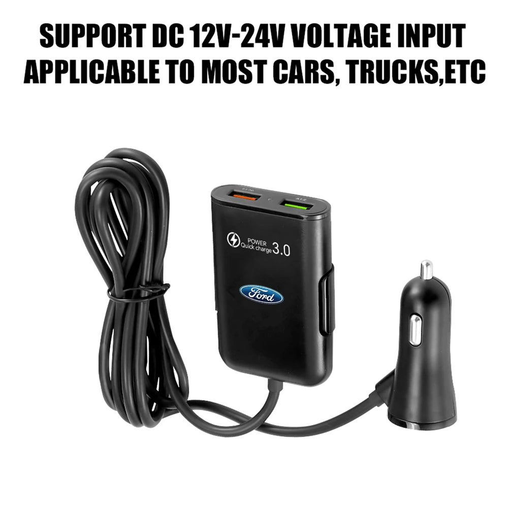 Car charger 25W QC3.0 PD Dual Line Fast Charging Car-Charger For Phone Quick Charge Type C Charger For Mustang Fiesta ST ford