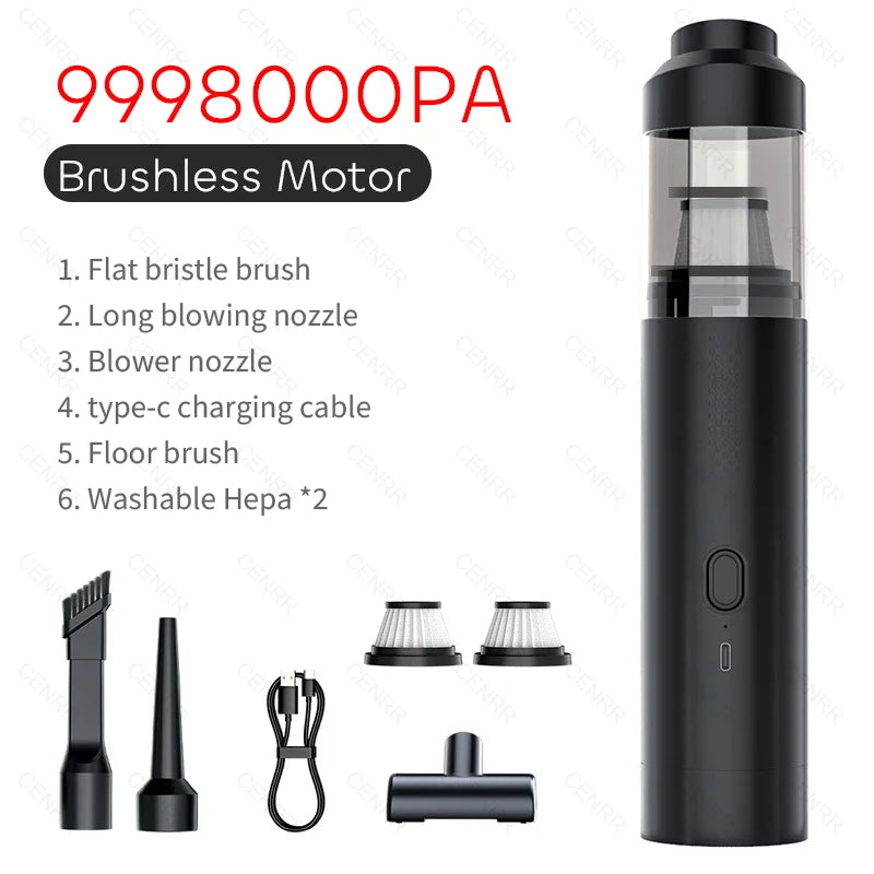 CENRR 9998000PA Mini Car Vacuum Cleaner Strong Suction Handheld Powerful Wireless Car Cleaner HandHeld Portable Vacuum Cleaner