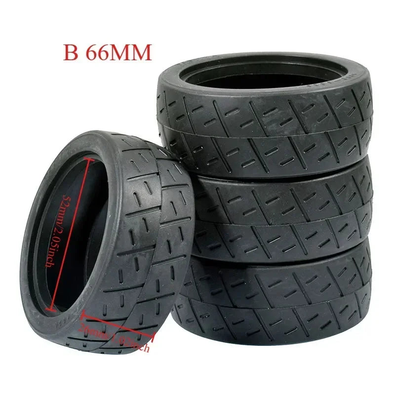 1:10 On-Road Car Tires 68MM High Grip Rubber Tyre Hot Melt Tire HSP HPI HIMOTO 94123 FW06 TT02 E10 Abrasion Resistant Racing Car