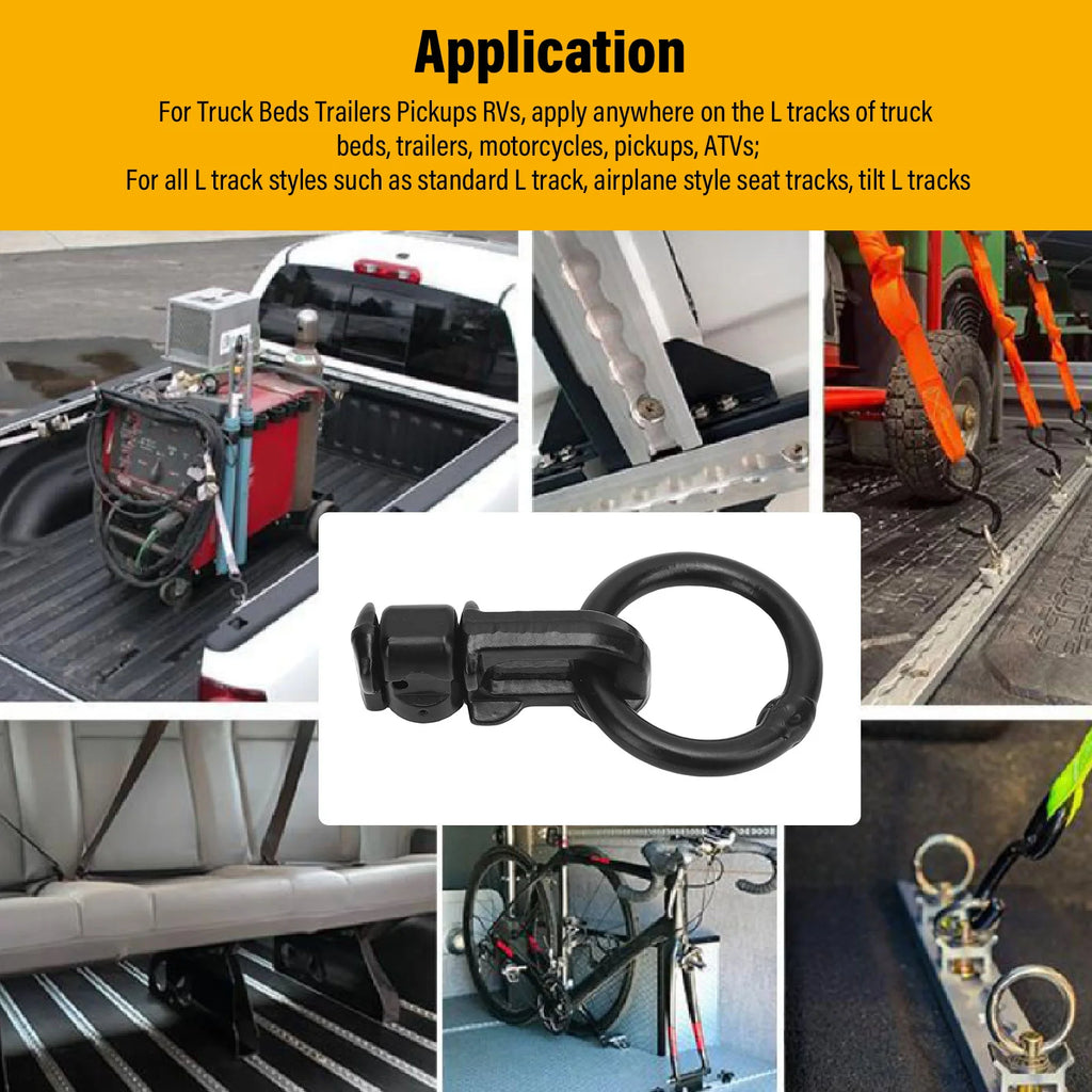 L Track Double Stud Fitting Truck Bed Tie Down Fitting Easy Install 5000lbs Breaking Strength Alloy Steel for RVs for Trailers