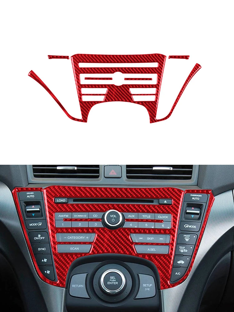 New Car Interior Decoration Carbon Fiber Red Sticker For ACURA TL 2009 2010 2011 2012 2013 2014 Auto Accessories