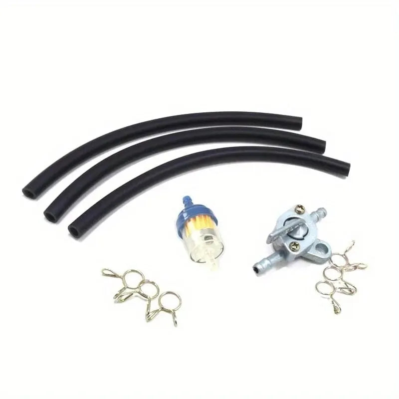6MM Motorcycle Dirt Bike ATV Scooter Fuel Tank Petcock Valve Switch Inner Filter Gasoline Petrol Line Hose Tube Clips 50-200CC