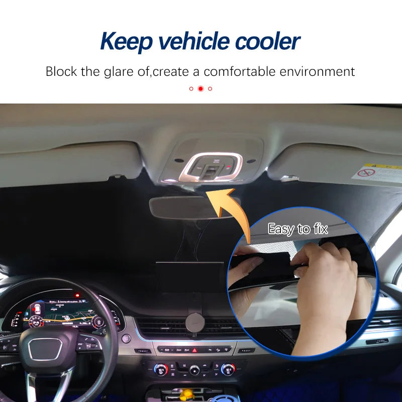 Car Windshield Sun Shade For Ford F-150 Raptor Sunshade Summer Visor Protector Foldable Blocks UV Rays Protection Accessorie