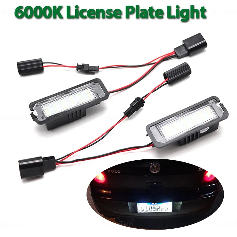 For VW Passat B5 CC Eos Golf MK4 MK5 6 7 MK7 Polo Superb Seat Leon Altea Durable White Canbus Rear License Plate Tag Light LED