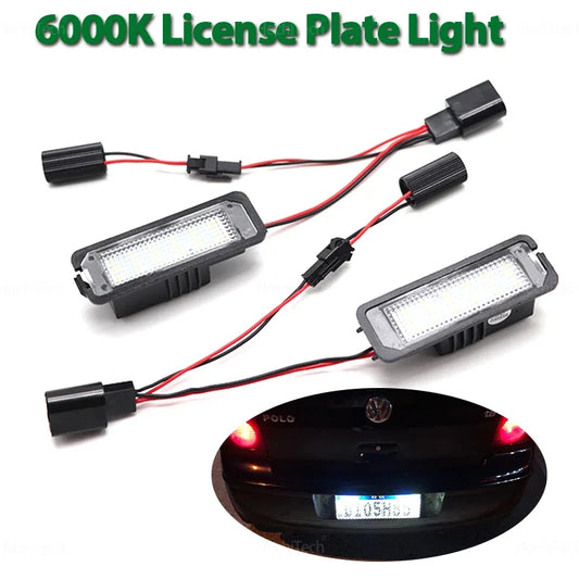 For VW Passat B5 CC Eos Golf MK4 MK5 6 7 MK7 Polo Superb Seat Leon Altea Durable White Canbus Rear License Plate Tag Light LED