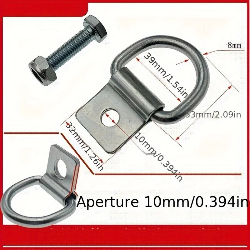 Car Fixed Pull Ring Trailer Vehicles Accessories 10mm Hook Truck Hook Ground Buckle Bed Ring Truck Cargo Fixed Hook Handle Set
