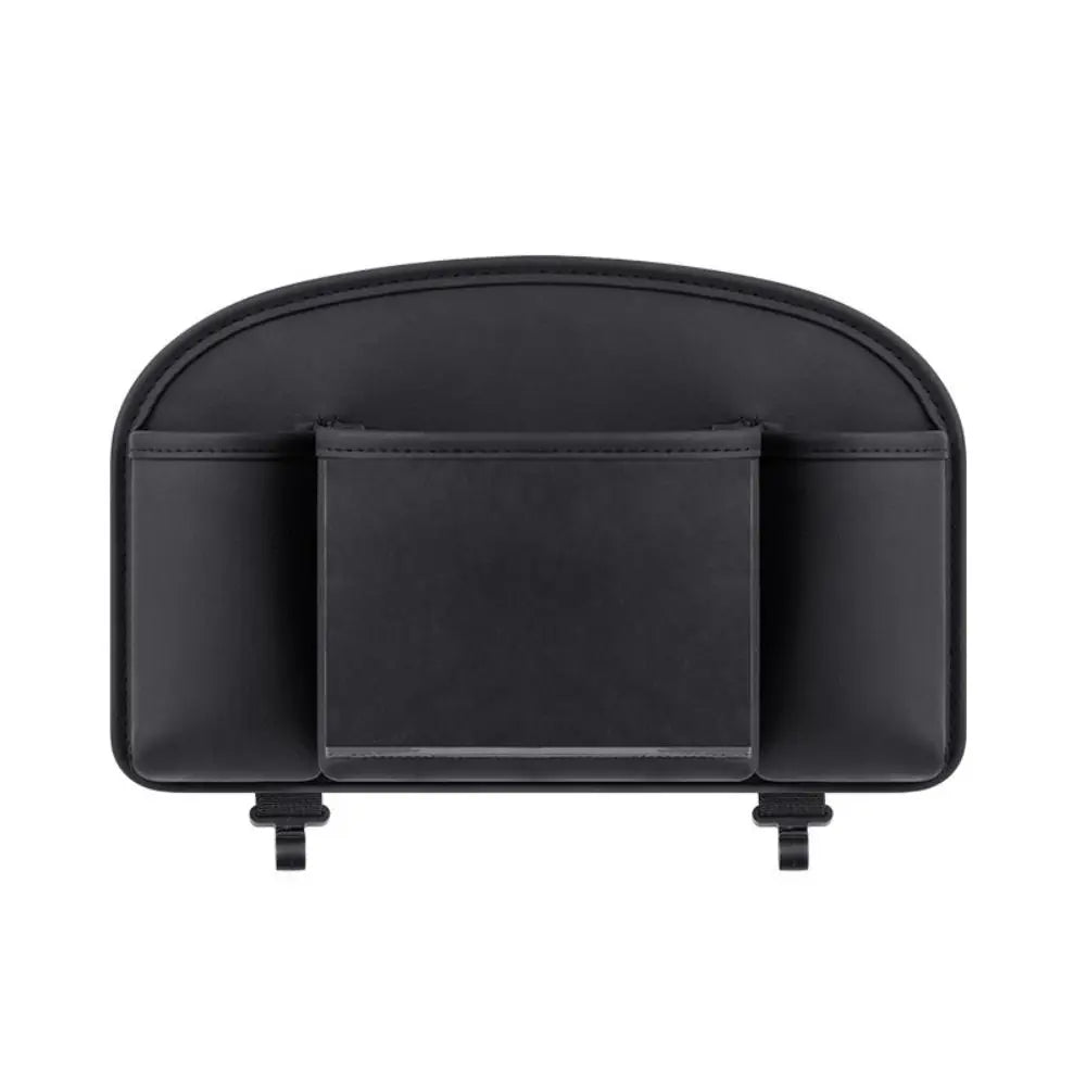 Leather Material Car Back Seat Organizer Hanging Storage Bag Multifunctional Design Car Organizer Tissue Box Holder