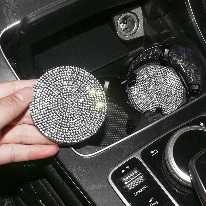 4 Pcs/set Car Interior Accessories Multifunction Diamond Auto Seat Back Hooks Non-slip Coaster Universal Car Hook Water Cup Mat