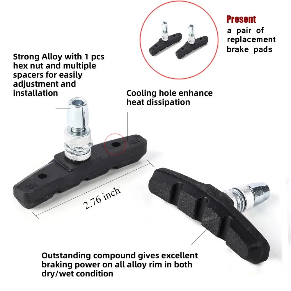 BUCKLOS Bicycle V Brakes Set Aluminum Alloy Bike Brake Lever Line Pulling V Brake Caliper Universal Cable Road Bike Brake Kit