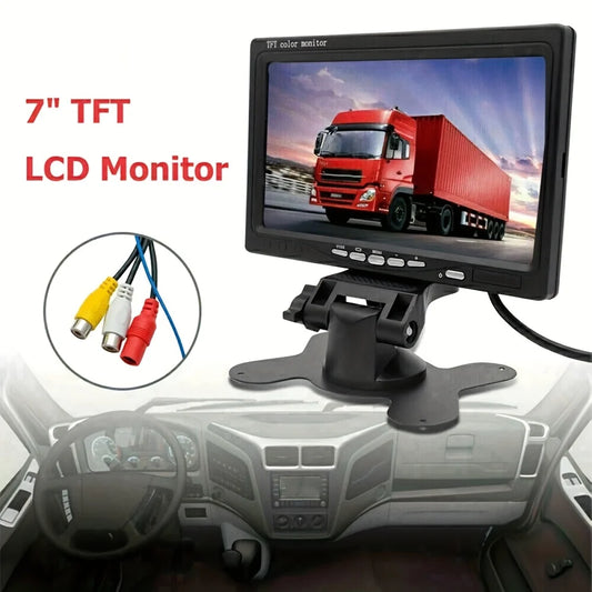 7-Inch TFT LCD Display Monitor for Vehicles, Suitable for Cars,Suvs, Vans, And Trucks, Featuring Two Video Inputs And Compatible