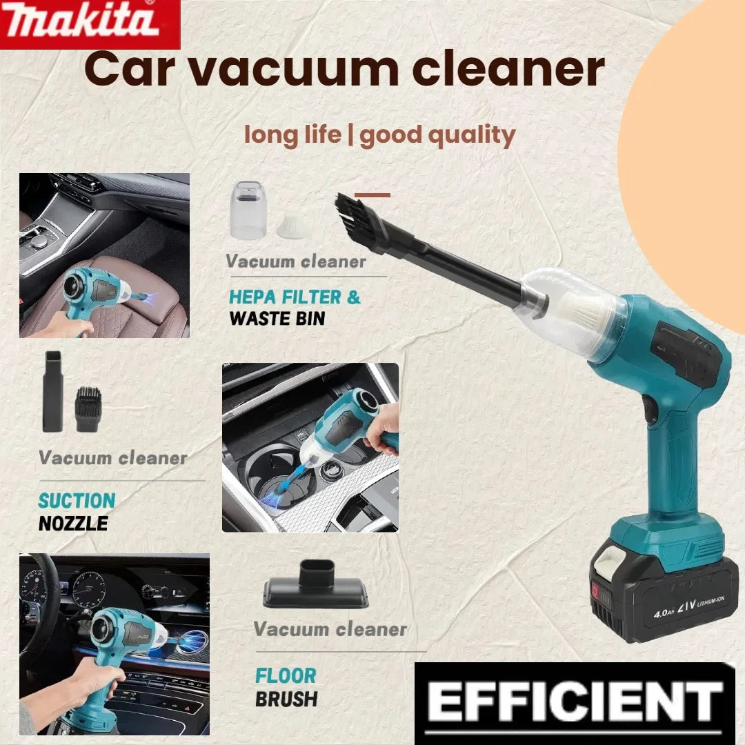 Makita Wireless - Charged Car Vacuum: Strong Suction Handheld Dual - Function (Blow/Suck) for Cars & Households 18v