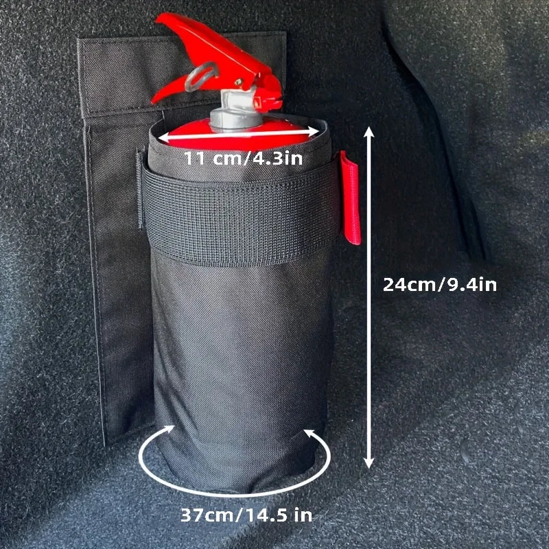 1pc Car fire extinguisher organizer - Durable trunk storage bag and seat back bracket for storing fire extinguishers in vehicles