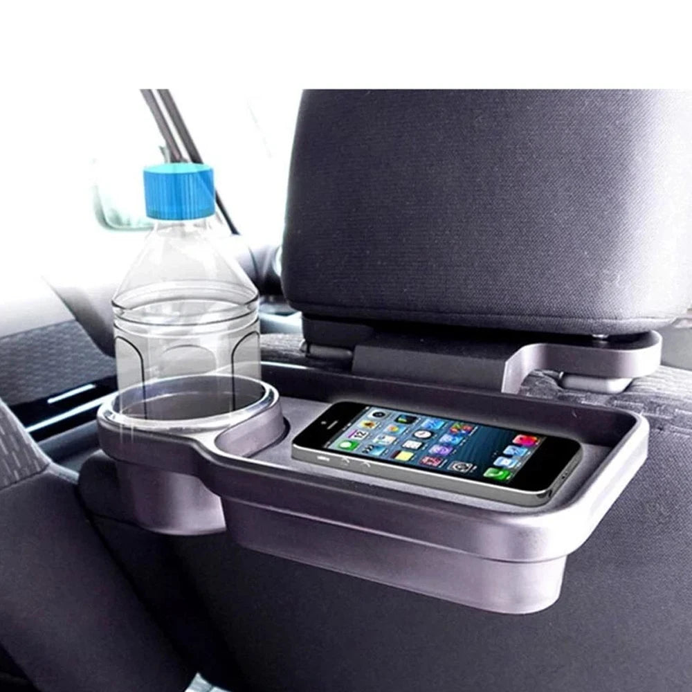 Car Rear Seat Cup Holder Back Seat Organizer Foldable Tray Car Plate Storage Universal Car Accessories