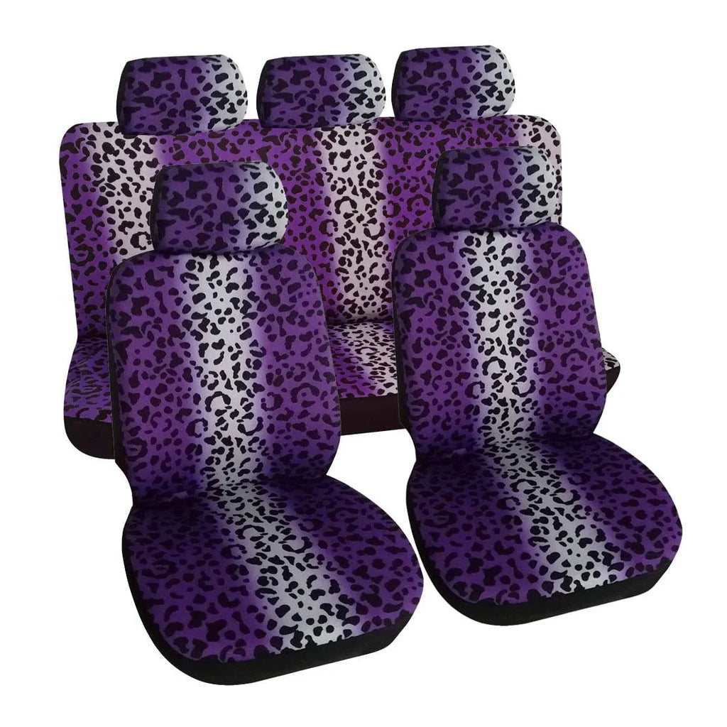 Fashion Leopard Print Car Seat Cover Full Surrounding  Four Seasons Universal Breathable Non-slip Cushion Cover Car Interior