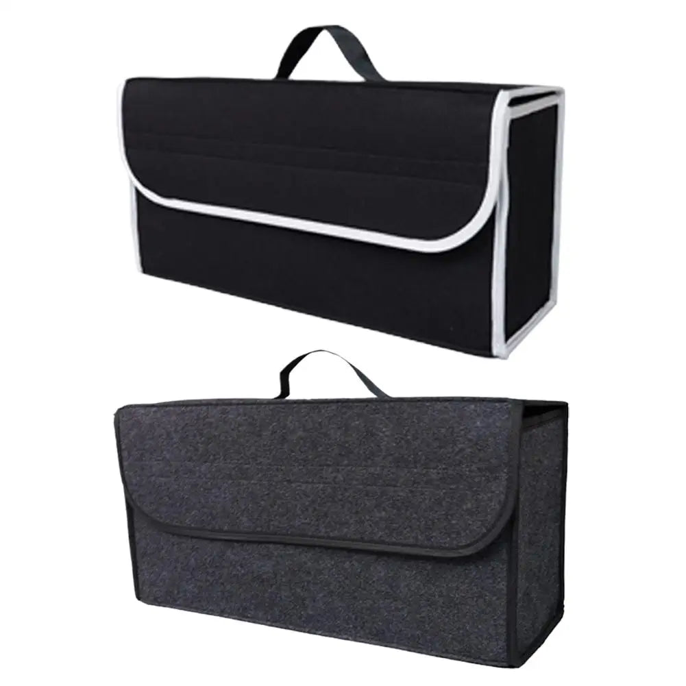 Car Trunk Organizer With Handle Foldable Car Charger Storage Box Space Saving Car Trunk Organizer Durable Fabric Felt StorageBox