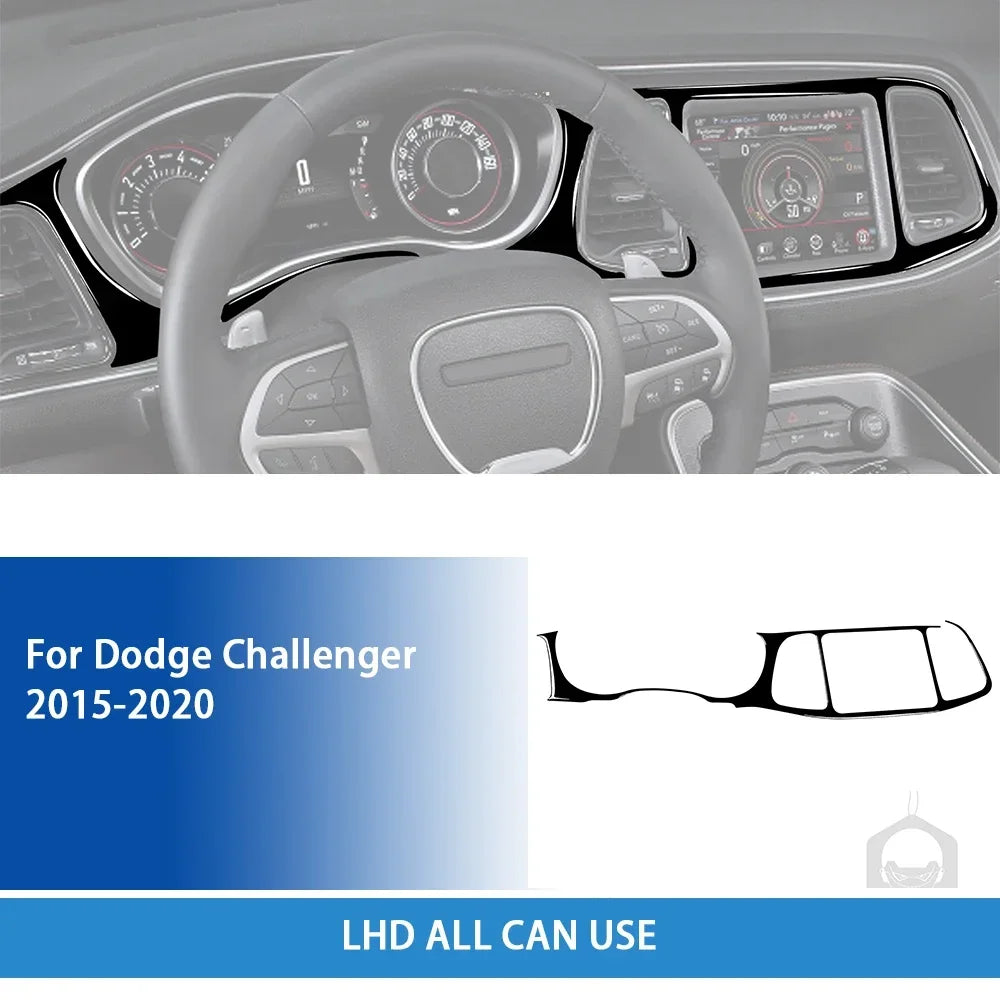For Dodge Challenger 2015-2020 Accessories Carbon Fiber Car Interior Speedometer Surround Panel Trim Sticker